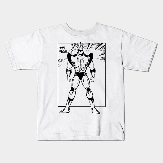 Robin Mask - Kinnikuman (Korean Version) Kids T-Shirt by retroworldkorea